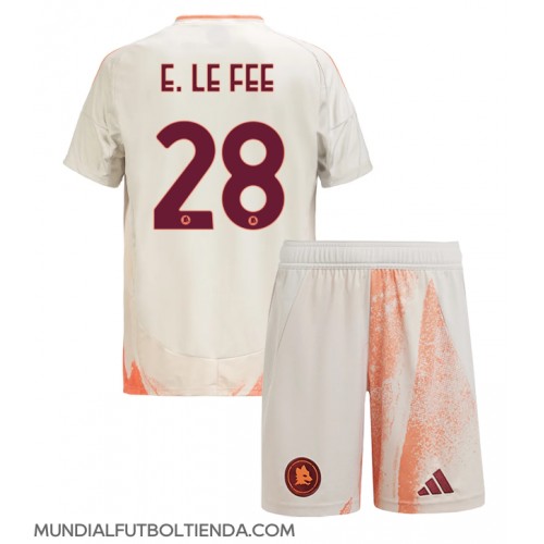 Camiseta AS Roma Enzo Le Fee #28 Segunda Equipación Replica 2024-25 para niños mangas cortas (+ Pantalones cortos)